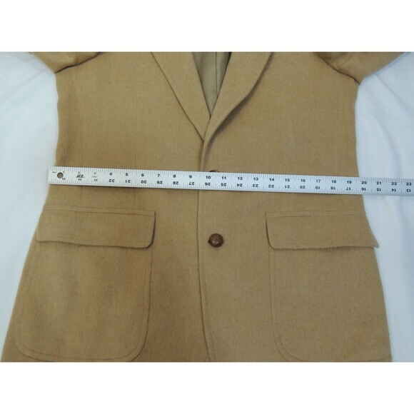 VTG Bill Blass 100% Camel Sport Coat Tan 2-Button Made in USA 42R (Measured) - Picture 12 of 16